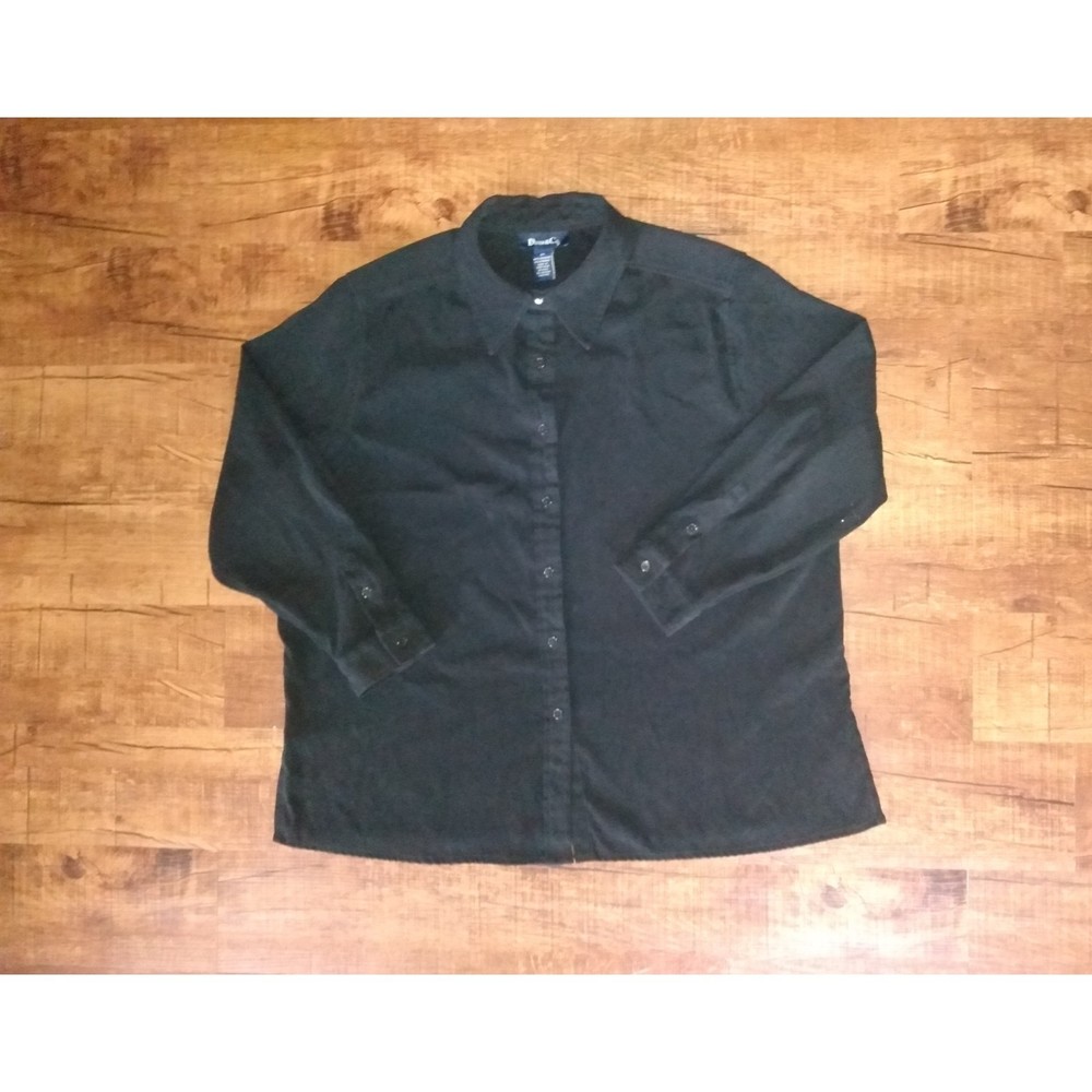 Denim & Co. Men's Black Velvet Shacket Shirt Jacket Big & Tall 2X